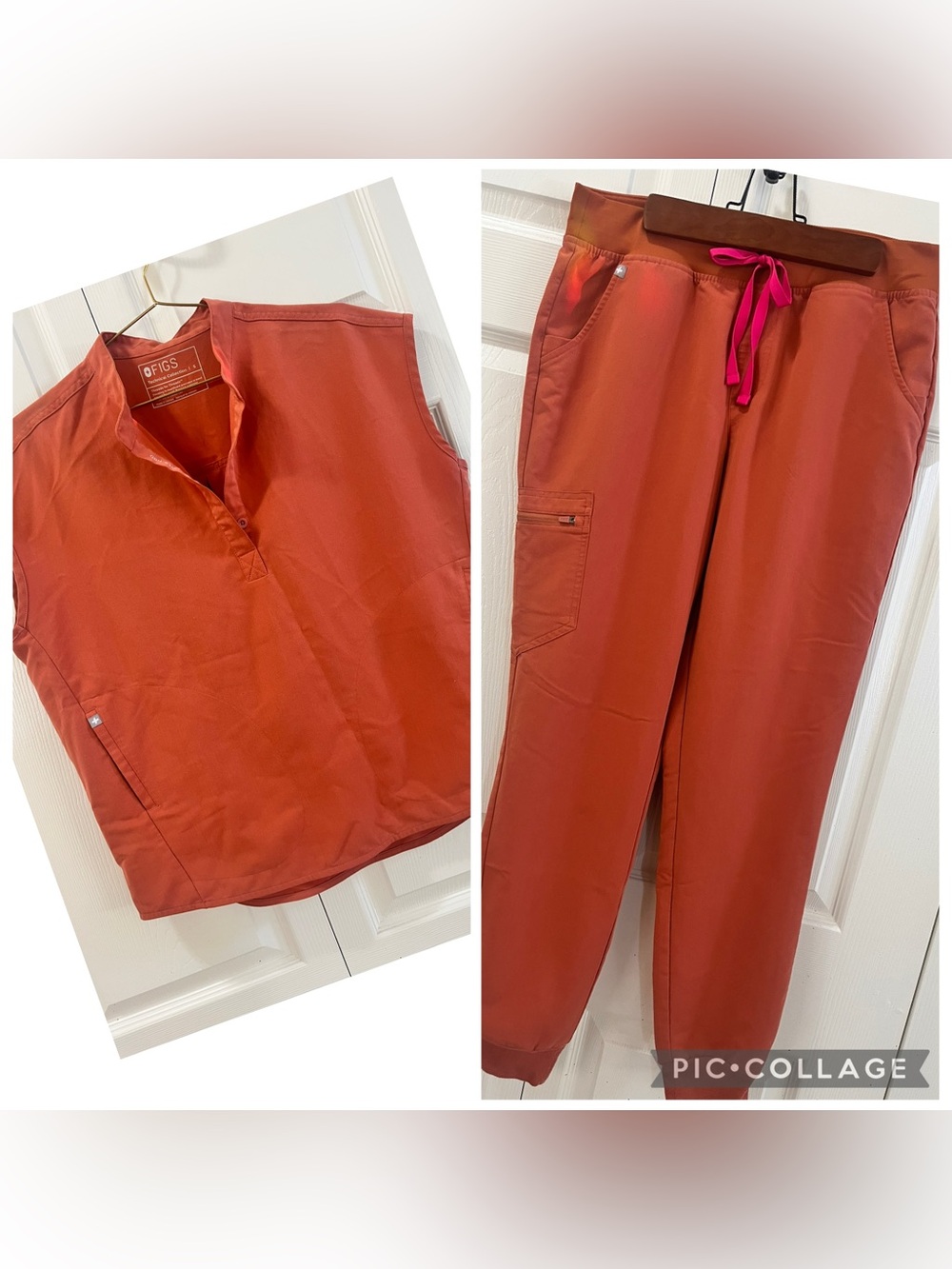 Figs rust color scrub set, size s/mt.